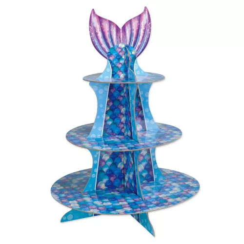 Photo du produit Présentoir à cupcake sirène violet bleu 40 cm