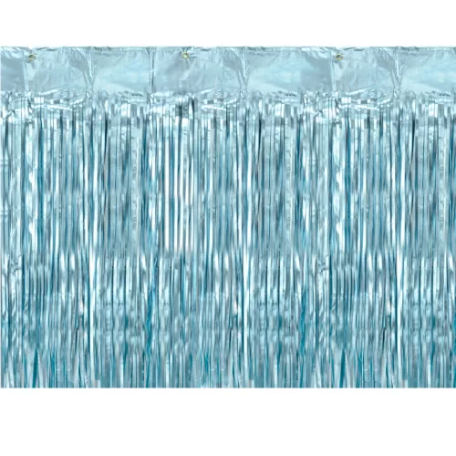 Photo du produit Rideau scintillant à franges bleu métallisé 90 x 250 cm