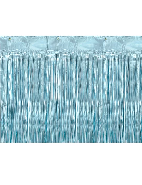 Photo du produit Rideau scintillant à franges bleu métallisé 90 x 250 cm