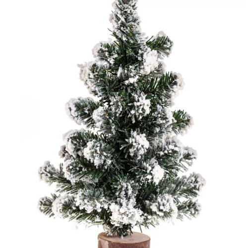 Photo du produit Sapin de table enneigé sur rondin 25 cm