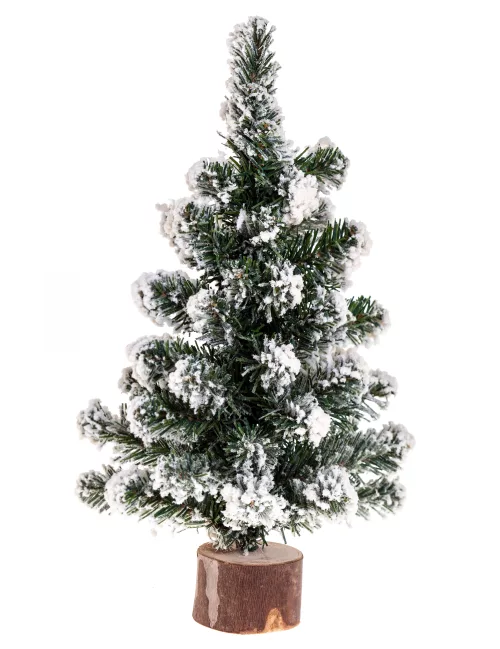 Photo du produit Sapin de table enneigé sur rondin 25 cm