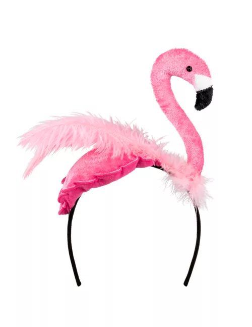 Photo du produit Serre-tête flamant rose plume rose adulte