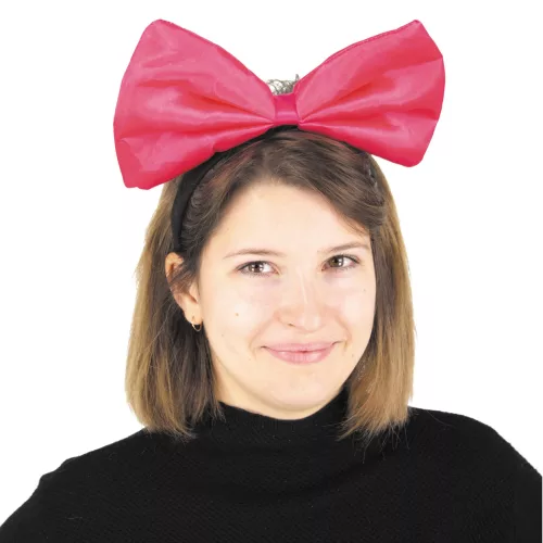 Photo du produit Serre-tête gros n?ud rose fluo adulte