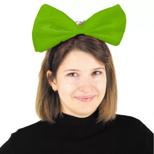Photo du produit Serre-tête gros n?ud vert fluo adulte