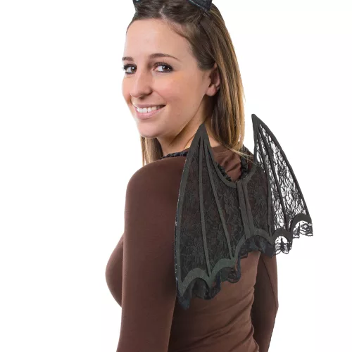 Photo du produit Set ailes et oreilles de chauve-souris dentelle noire