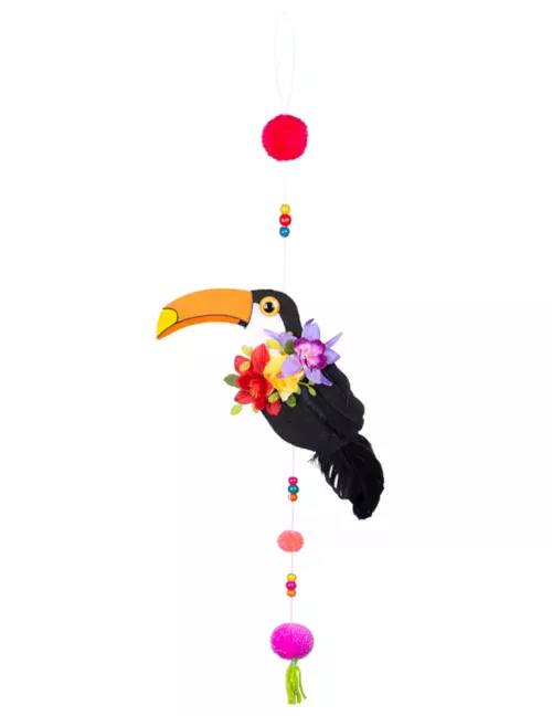 Photo du produit Suspension toucan avec pompons 70 cm