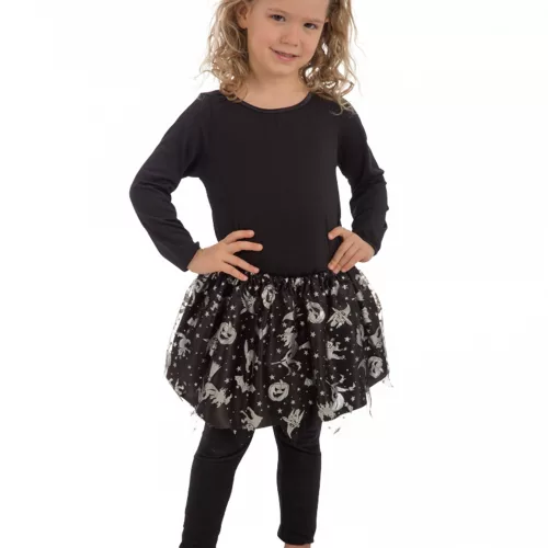 Photo du produit Tutu noir et argent halloween fille