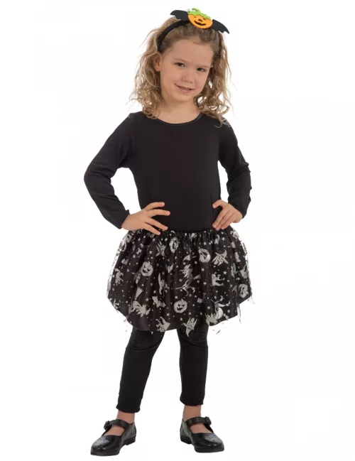 Photo du produit Tutu noir et argent halloween fille