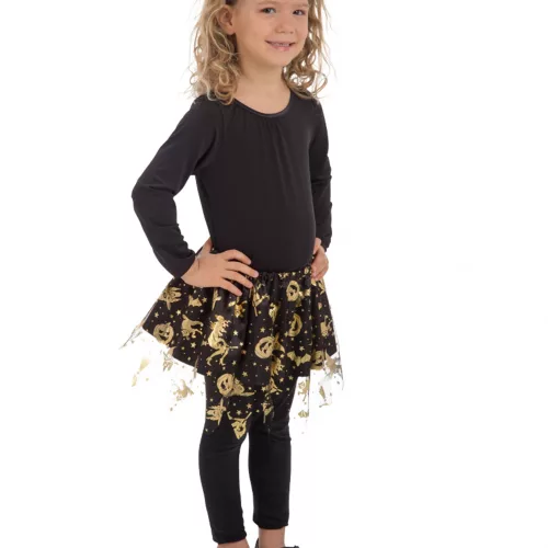 Photo du produit Tutu noir et or halloween fille