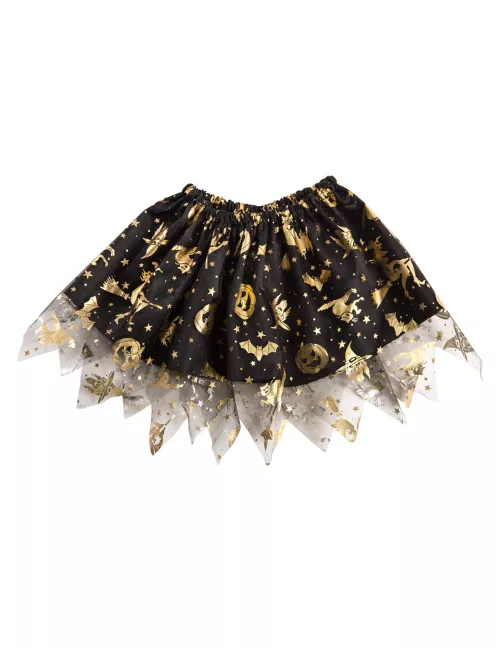Photo du produit Tutu noir et or halloween fille