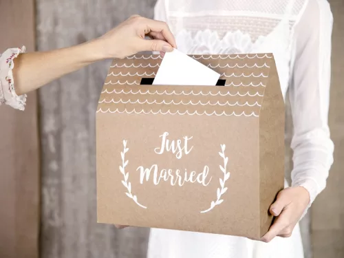 Photo du produit Urne en carton kraft just married 30 x 30,5 x 16,5 cm
