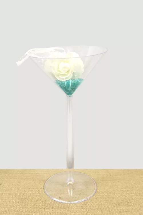Photo du produit Vase sur pied maxi coupe à martini en plastique 46 cm