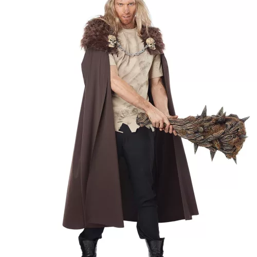 Photo du produit Cape de guerrier Viking avec fausse fourrure et têtes de mort