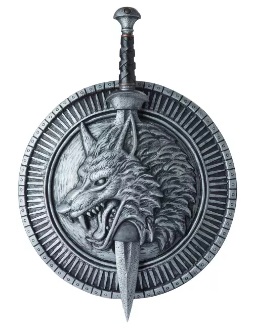 Photo du produit Glaive et bouclier de guerrier au loup adulte