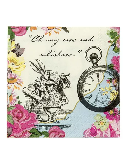 Photo du produit 20 Petites serviettes en papier Alice au Pays imaginaire 25 x 25 cm