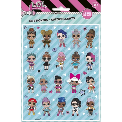 Photo du produit 4 Feuilles de stickers LOL Surprise