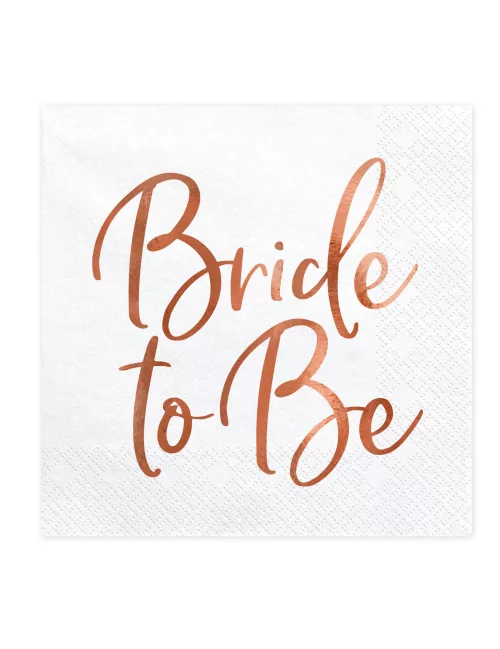 Photo du produit 20 Serviettes en papier Bride to be rose gold 33 x 33 cm