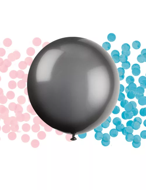 Photo du produit Ballon en latex géant noir baby shower avec confettis 60 cm
