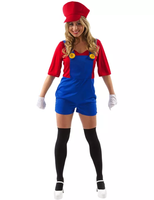 Photo du produit Déguisement plombier short rouge femme