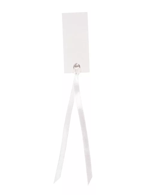 Photo du produit 12 Marque-places rectangle avec ruban blanc 3 x 7 cm