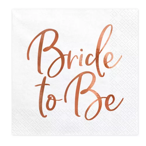 Photo du produit 20 Serviettes en papier Bride to be rose gold 33 x 33 cm
