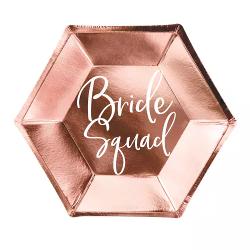 Photo du produit 6 Assiettes en carton Bride Squad rose gold 23 cm