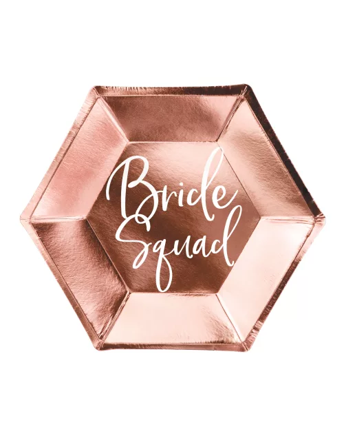 Photo du produit 6 Assiettes en carton Bride Squad rose gold 23 cm
