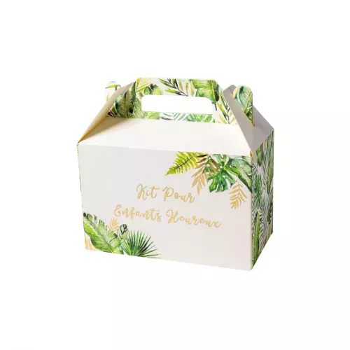 Photo du produit 6 Boites kit enfants heureux tropical ivoire avec dorure 18,5 x 17 x 10 cm