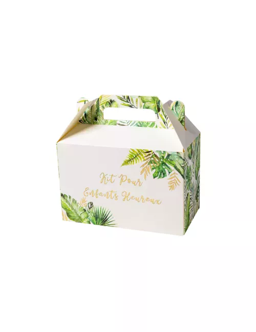 Photo du produit 6 Boites kit enfants heureux tropical ivoire avec dorure 18,5 x 17 x 10 cm