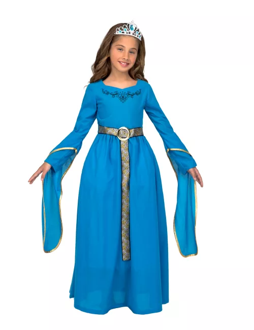 Photo du produit Déguisement avec diadème princesse médiévale bleue fille
