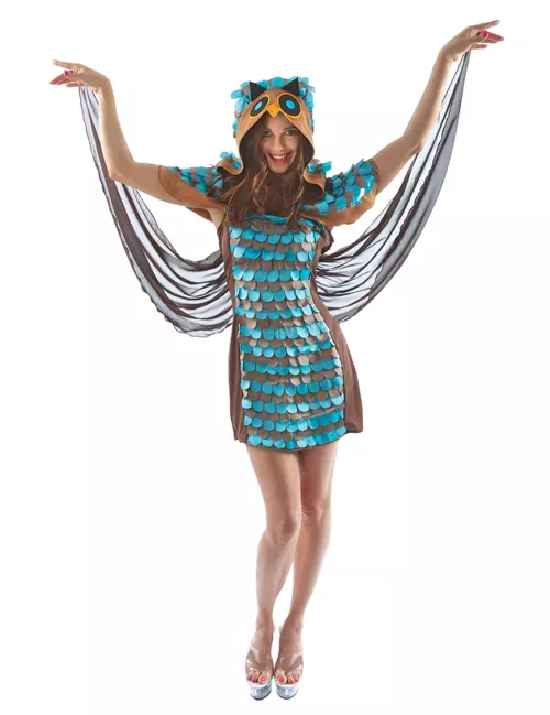 Photo du produit Déguisement hibou bleu femme