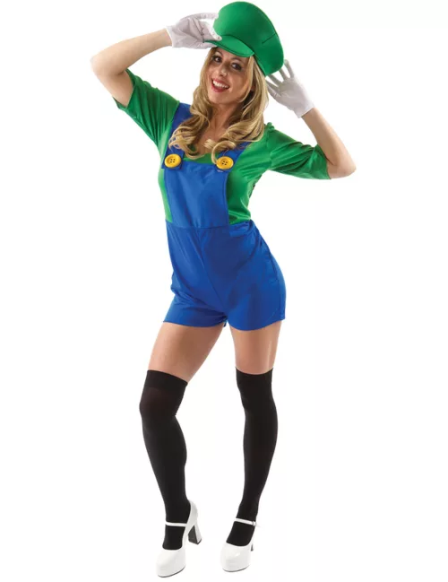 Photo du produit Déguisement plombier short vert femme
