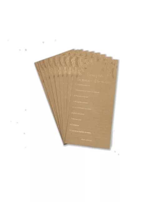 Photo du produit 10 Cartes de v?ux pour les mariés kraft et bronze 22 x 11 cm