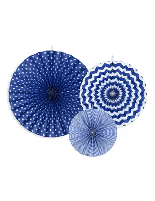 Photo du produit 3 Rosaces en papier bleu marine 23, 32 et 40 cm