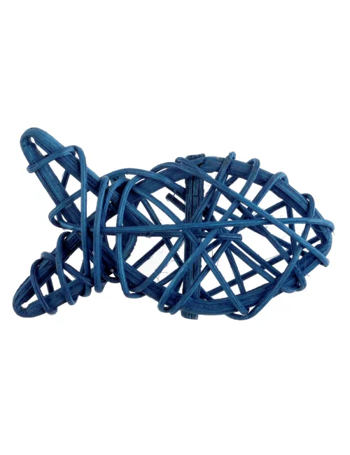 Photo du produit 4 Poissons en rotin bleus 7 cm
