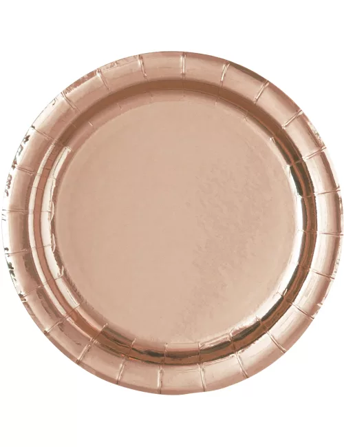 Photo du produit 16 Assiettes en carton rose gold 23 cm