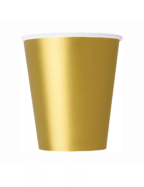 Photo du produit 8 Gobelets en carton dorés 210 ml
