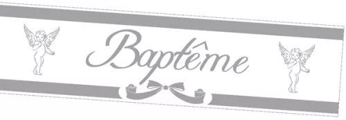 Photo du produit Bannière baptême argentée