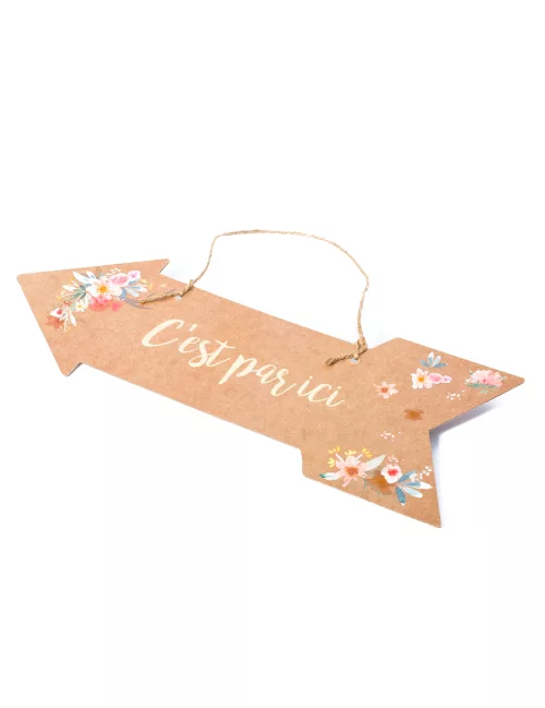 Photo du produit Flèche indicative C'est par ici Folk 39 x 14,5 cm