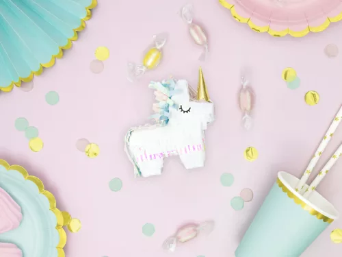 Photo du produit Mini piñata licorne blanche 8 x 2,5 cm