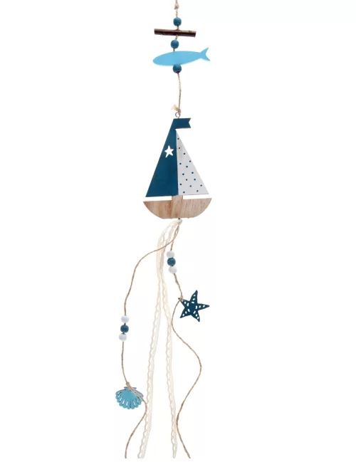 Photo du produit Suspension en bois et cordon Bord de mer 8,5 x 71 cm