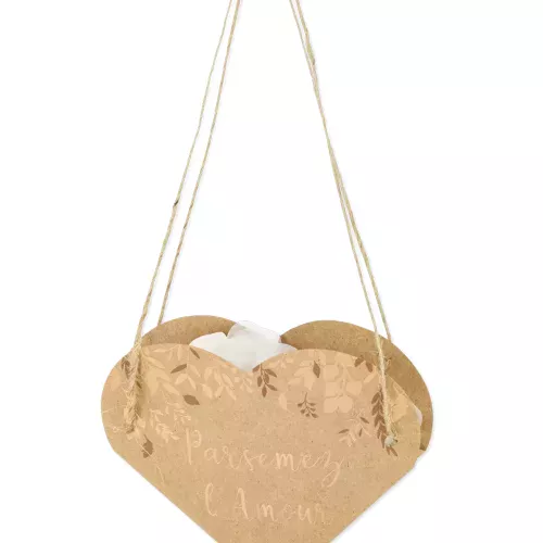 Photo du produit 10 Sacs c?ur végétal Parsemez l'amour kraft et bronze 12 x 13 cm
