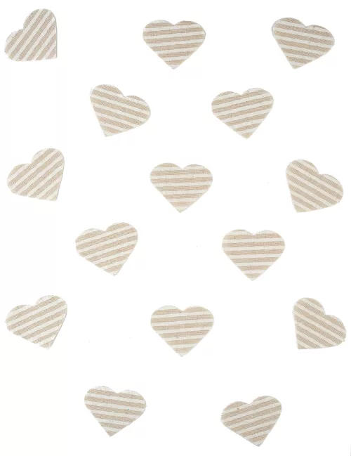 Photo du produit 24 Confettis c?ur en lin rayé 5,5 x 4 cm