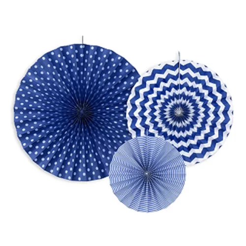 Photo du produit 3 Rosaces en papier bleu marine 23, 32 et 40 cm