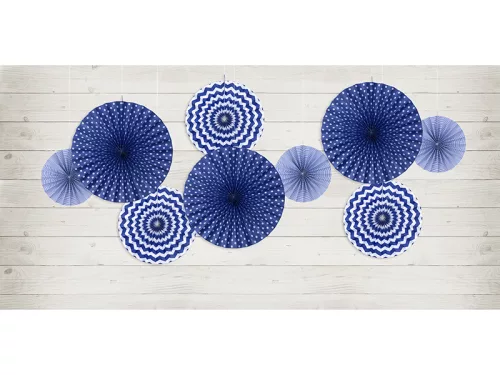 Photo du produit 3 Rosaces en papier bleu marine 23, 32 et 40 cm