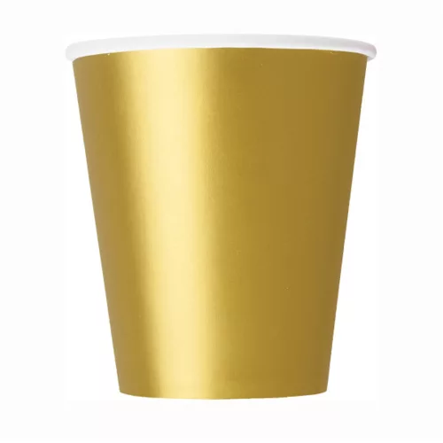 Photo du produit 8 Gobelets en carton dorés 210 ml