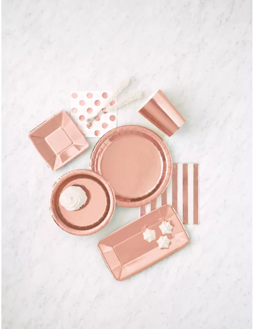 Photo du produit 20 Petites assiettes en carton rose gold 19 cm