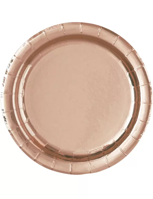Photo du produit 20 Petites assiettes en carton rose gold 19 cm
