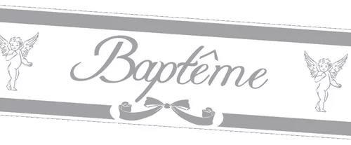 Photo du produit Bannière baptême argentée