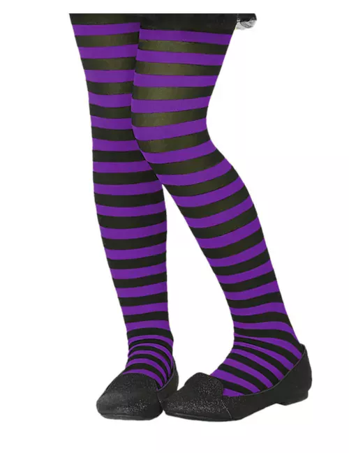 Photo du produit Collant rayé violet et noir enfant